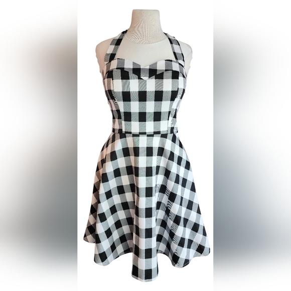 Topdress Dresses & Skirts - Topdress Women's Vintage Polka Audrey 1950s Halter Dress Black & White Size L
